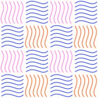 Playful Checkered Stripes Waves behang