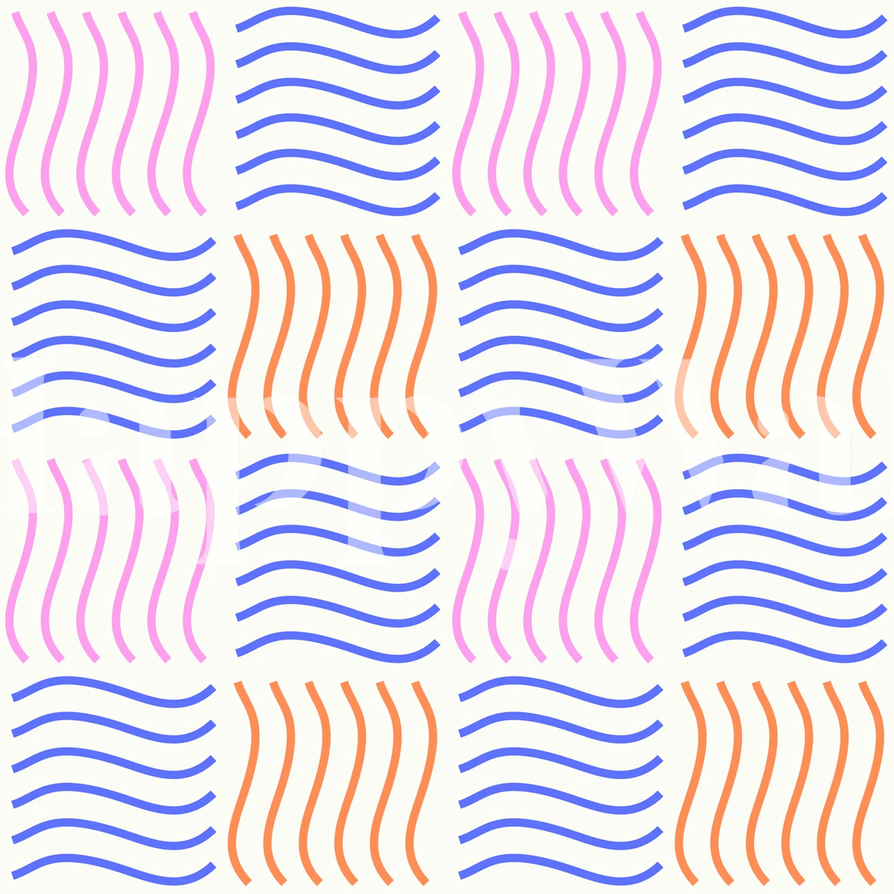 Colorful checkered stripes wallpaper in a room