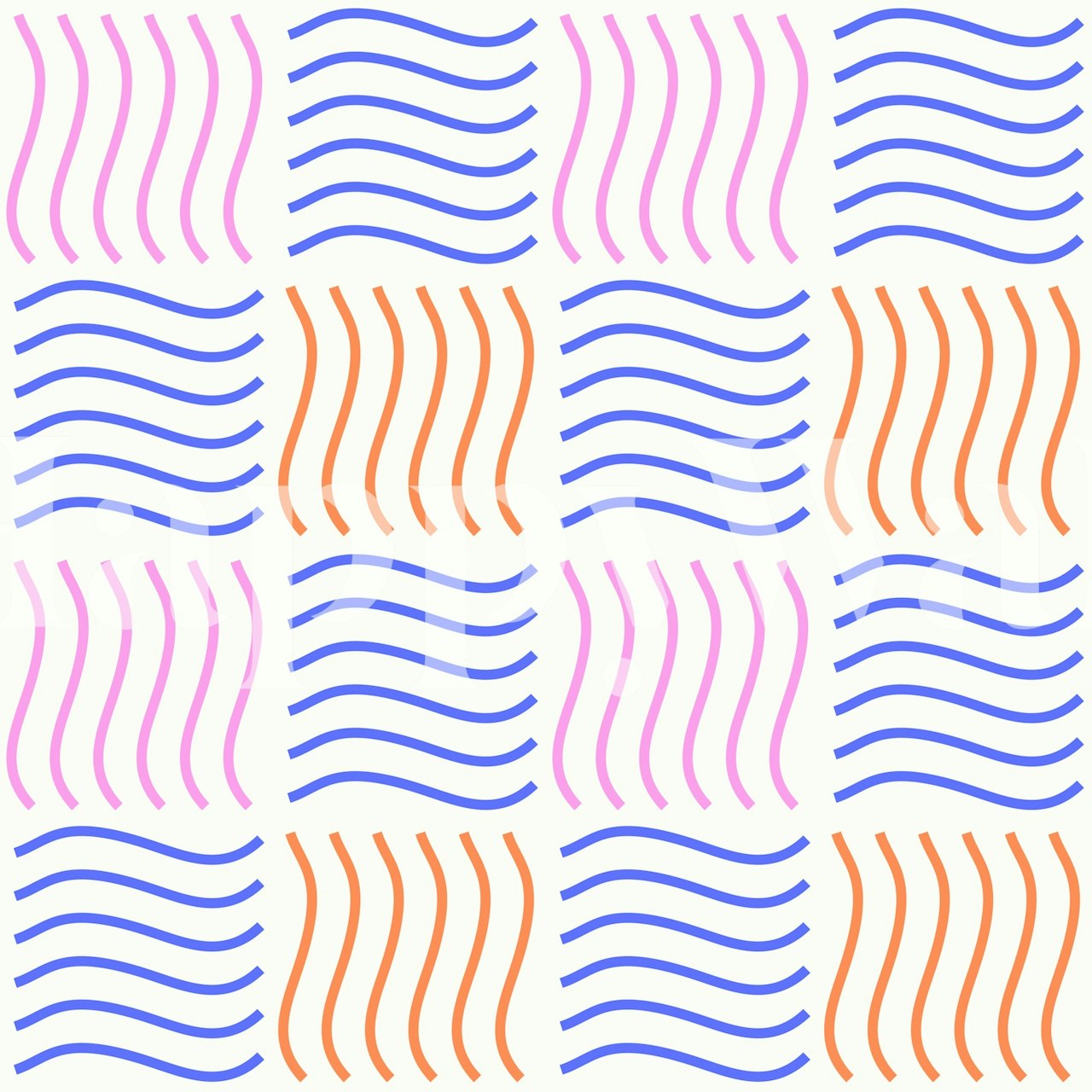 Colorful checkered stripes wallpaper in a room