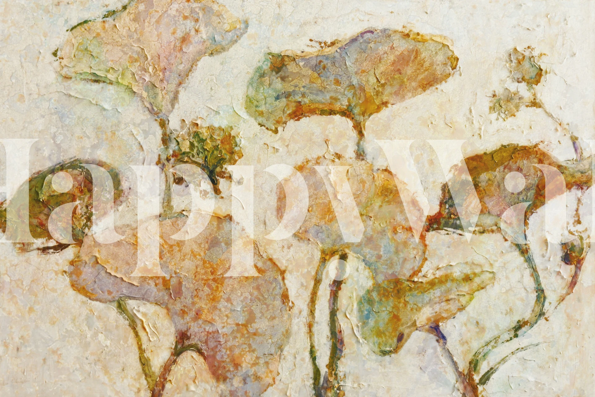 Muted Garden Blooms Textured tapetti huoneessa