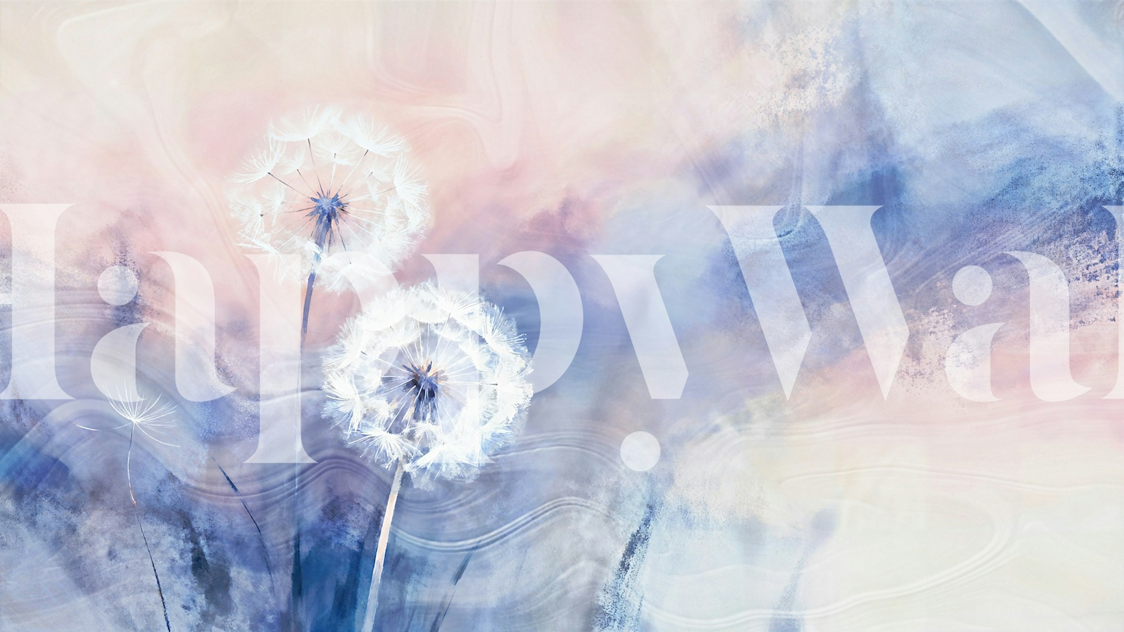 Pastel Dandelion Dreams wallpaper in a room