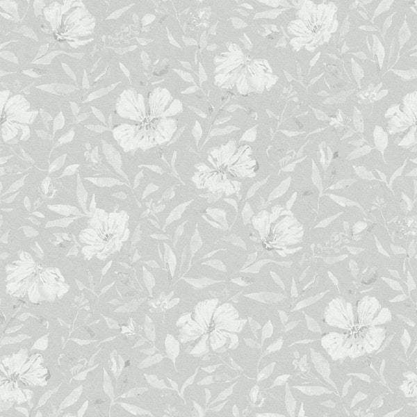 Soft blooms light teal gray timeless floral