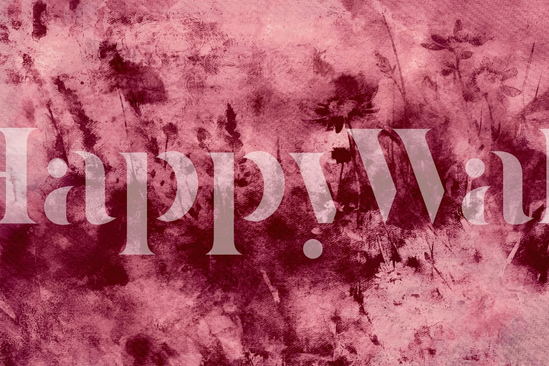 Berry Mist Wildflowers wallpaper in a room