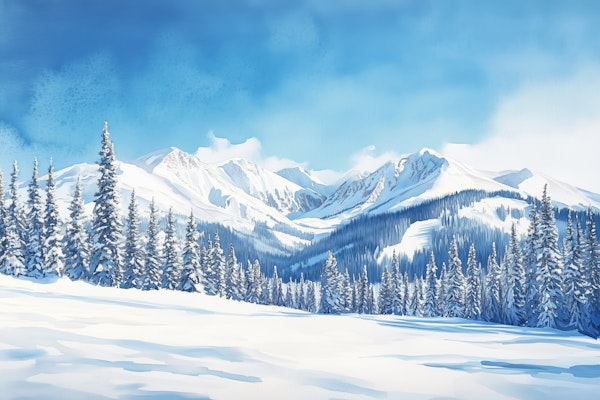 Winter Mountain Range Sky