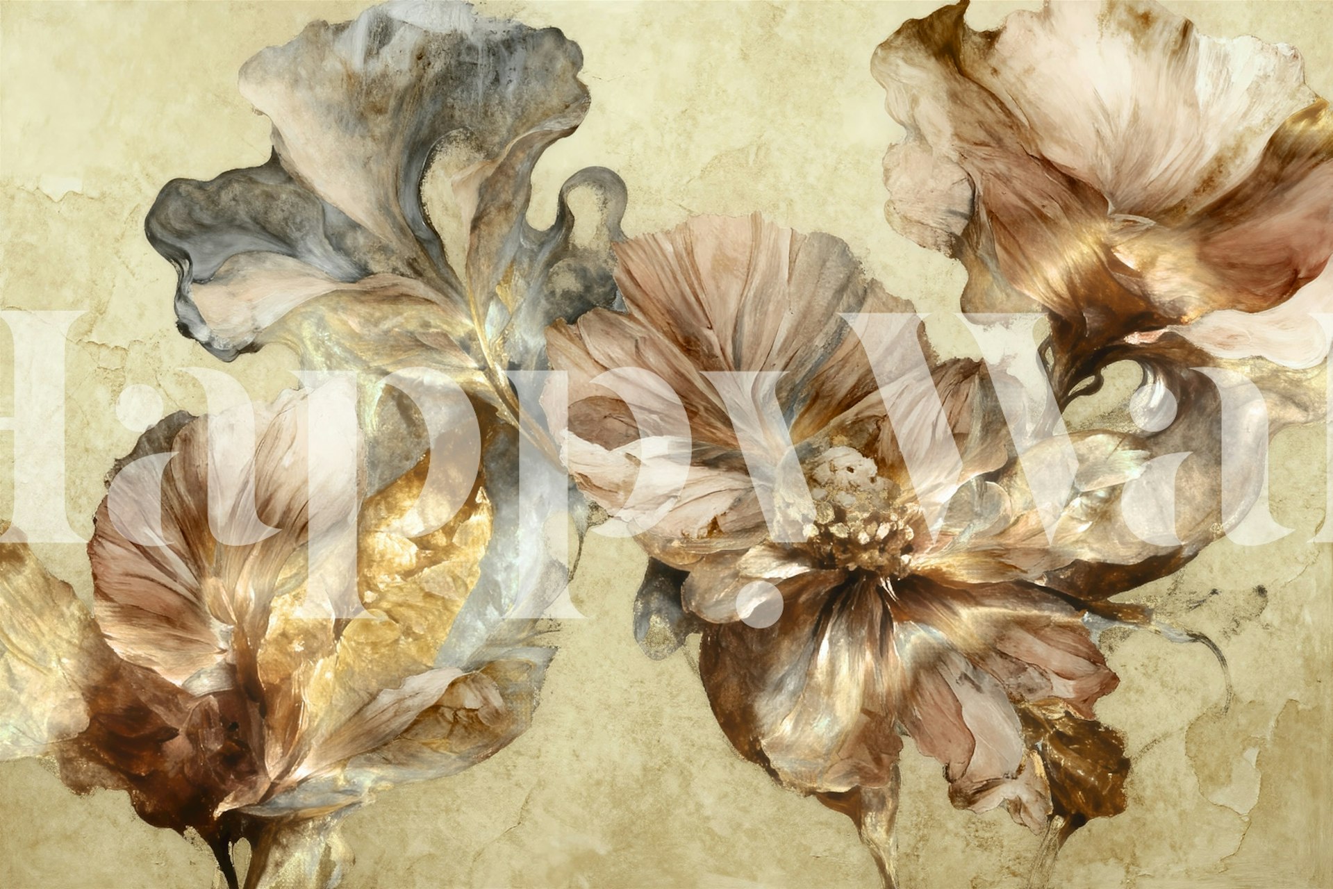 Moody Flowers wallpaper in a stylish room