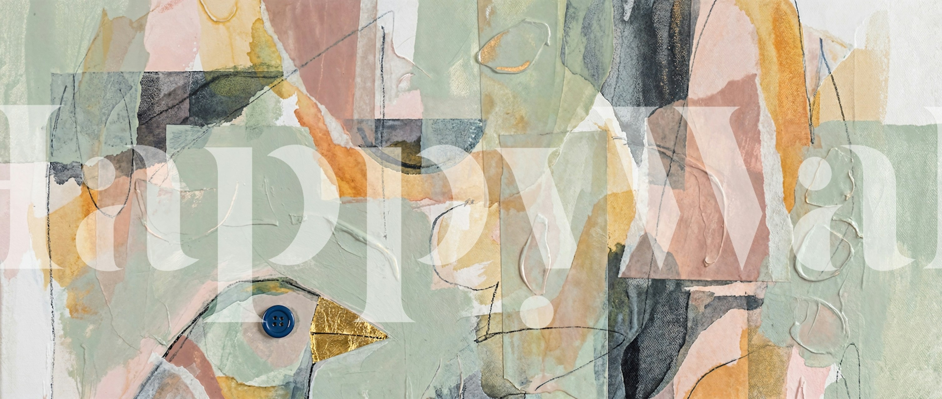 Minimal Bird Collage tapet vist i et rom