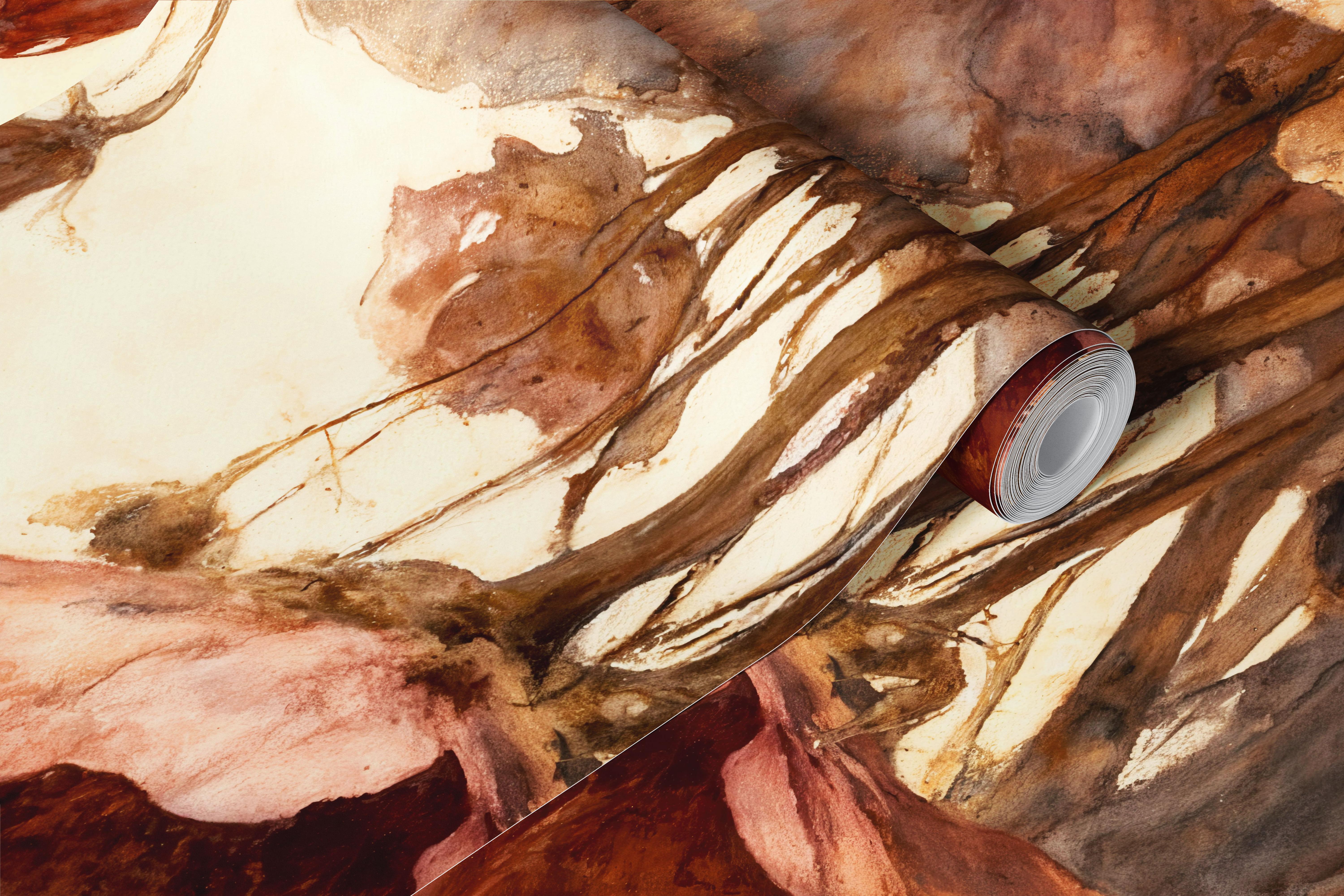 Blush Dried Flowers Watercolor wallpaper in a room