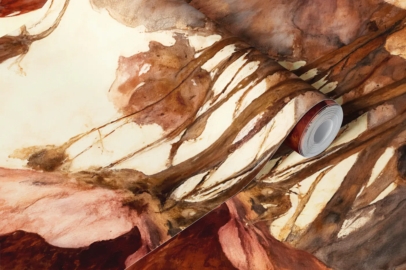 Blush Dried Flowers Watercolor wallpaper roll
