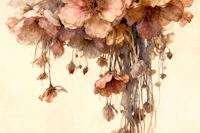 Blush Dried Flowers Watercolor wallpaper