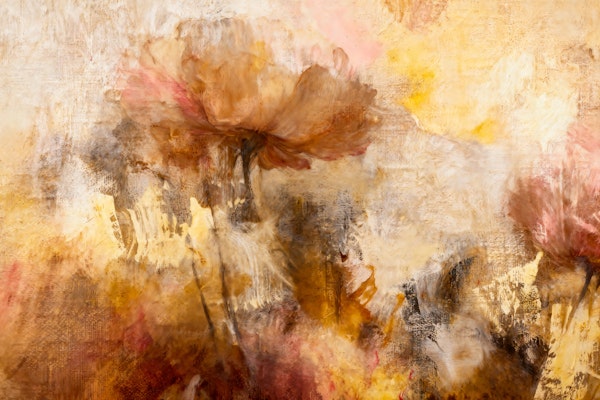 Golden Blush Floral Abstract