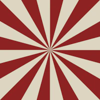 Vintage red and off white circus tent ceiling wallpaper