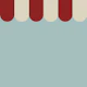 Vintage circus tent scallop red cream blue
