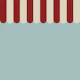 Vintage red white blue small scallop circus