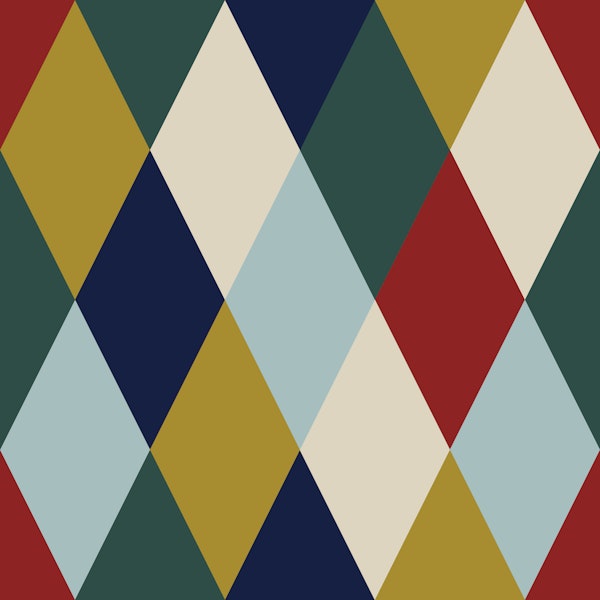 Vintage circus harlequin diamonds