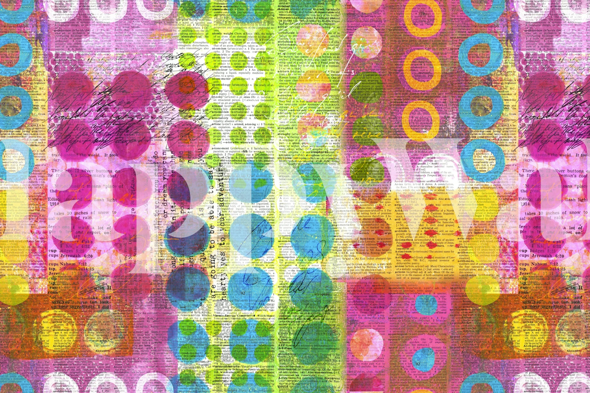 Contemporary Circles Tapete in einem Raum