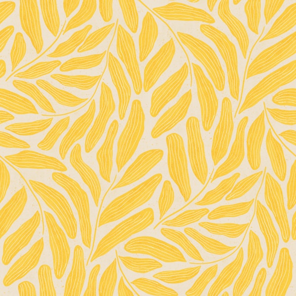 Big Bold Leaves Monochrome Yellow