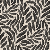 Big Bold Leaves Monochrome Black wallpaper