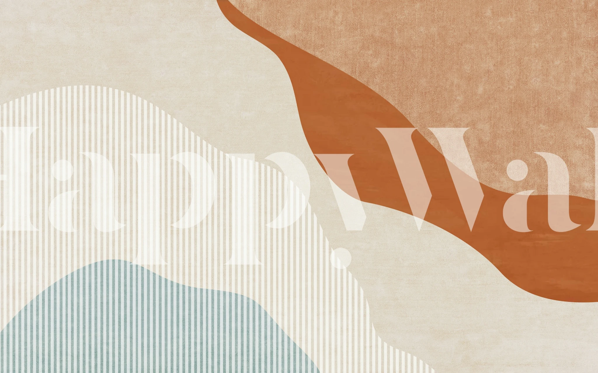 Modern geometric line art wallpaper in room