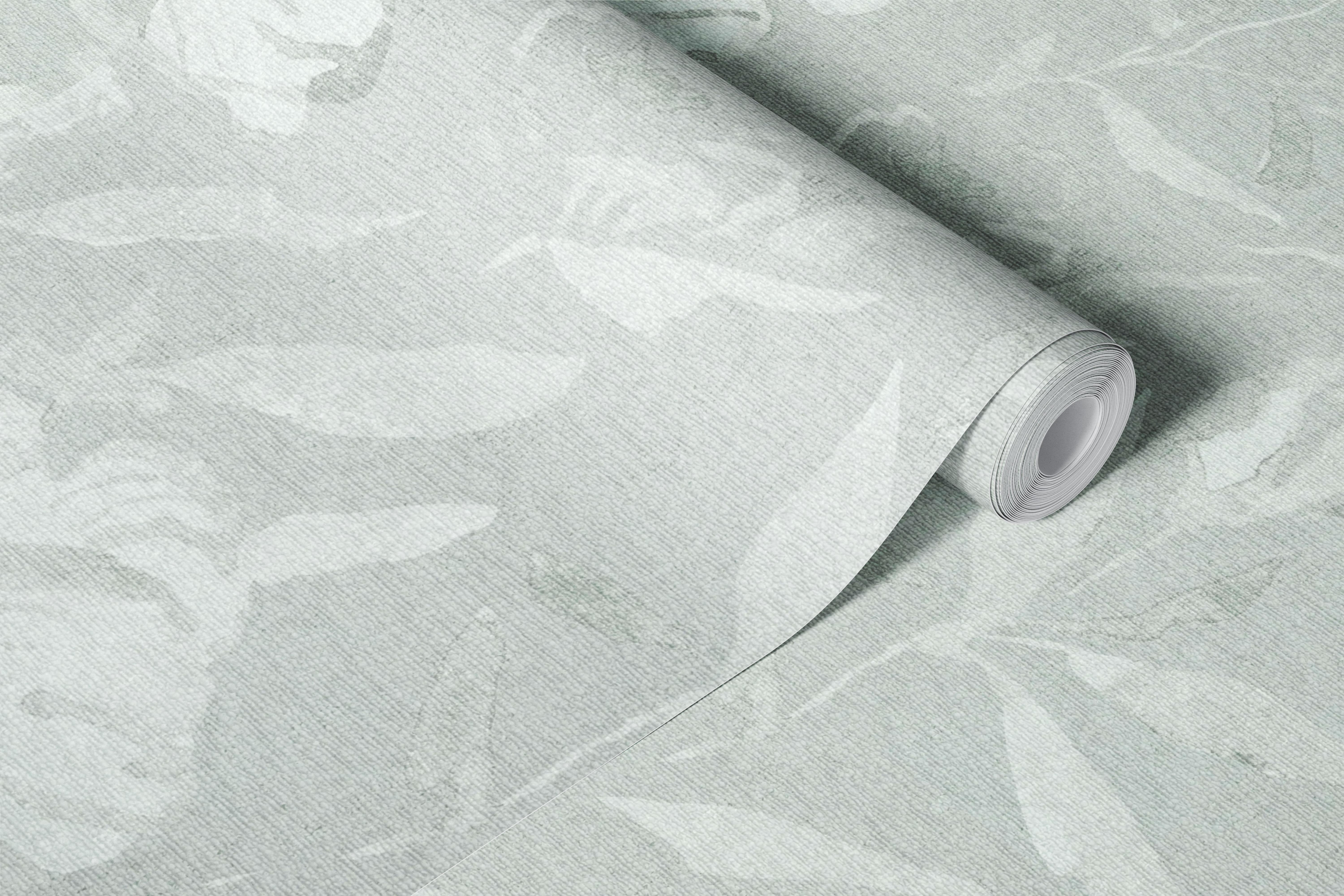 Floral mural wallpaper i teal gray