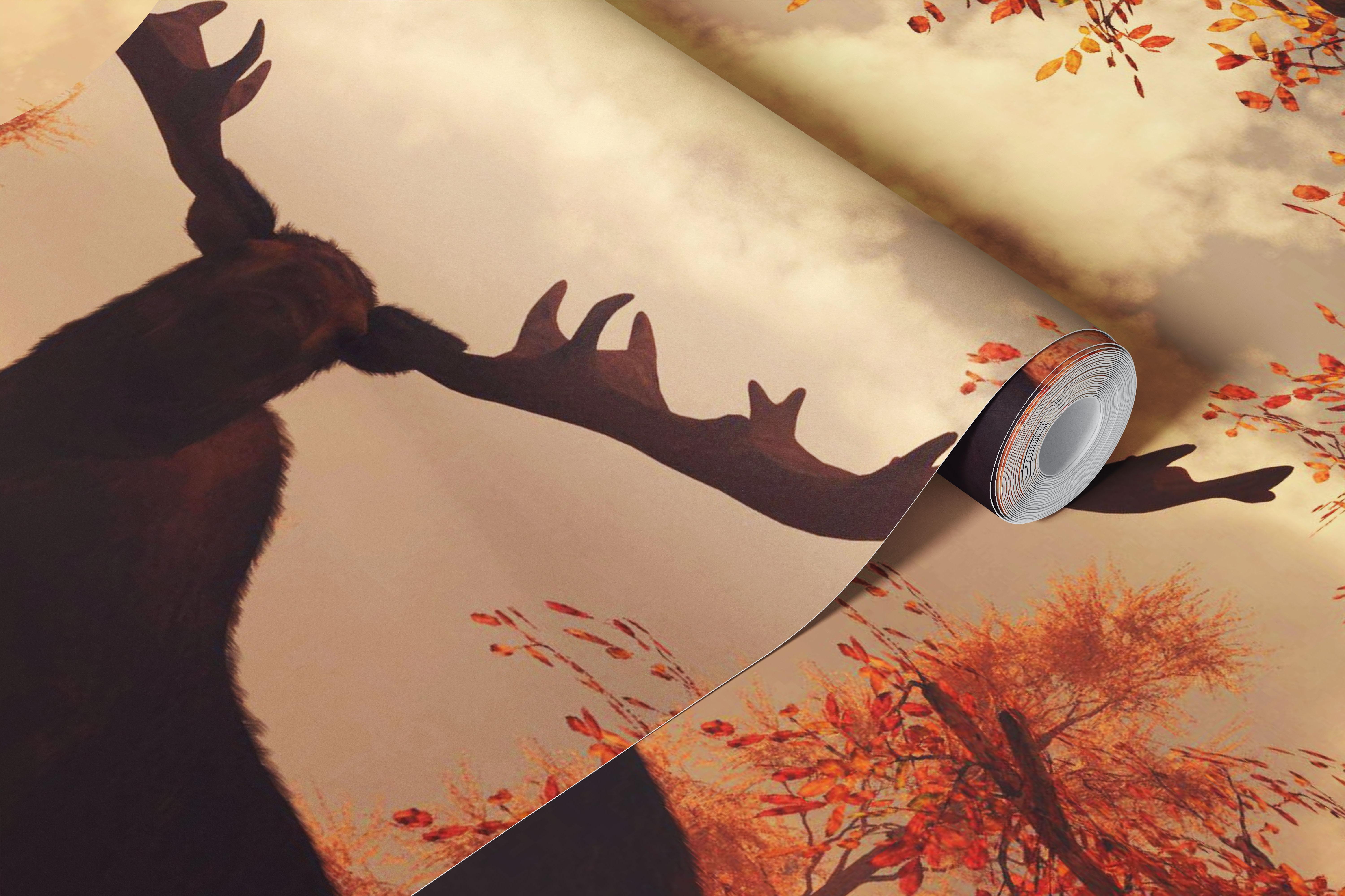 Scenic Sunset in Nature behang in een kamer