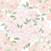 Flowerbed in Pink and Green wallpaper