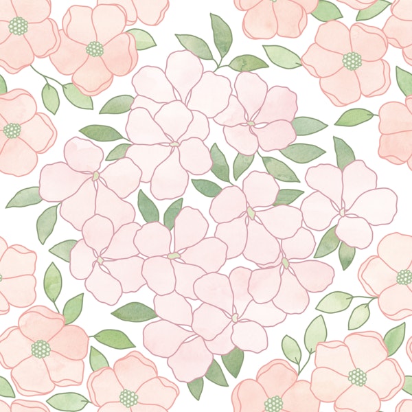 Flowerbed in Pink and Green