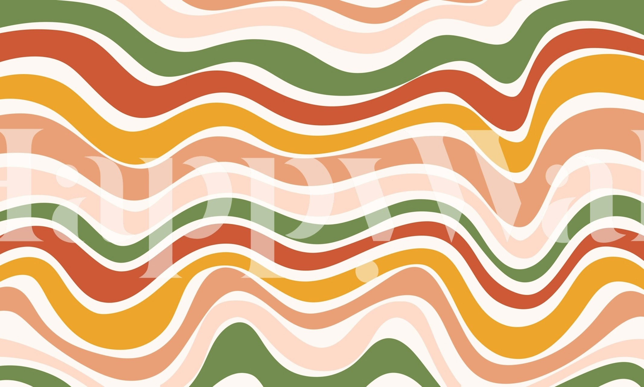 Wavy Earth Tone Elegance tapet i et stilfuldt rum