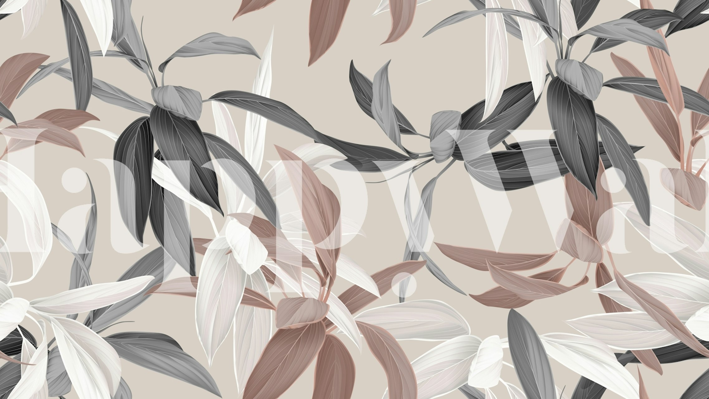 Tropical leaf art wallpaper in a room