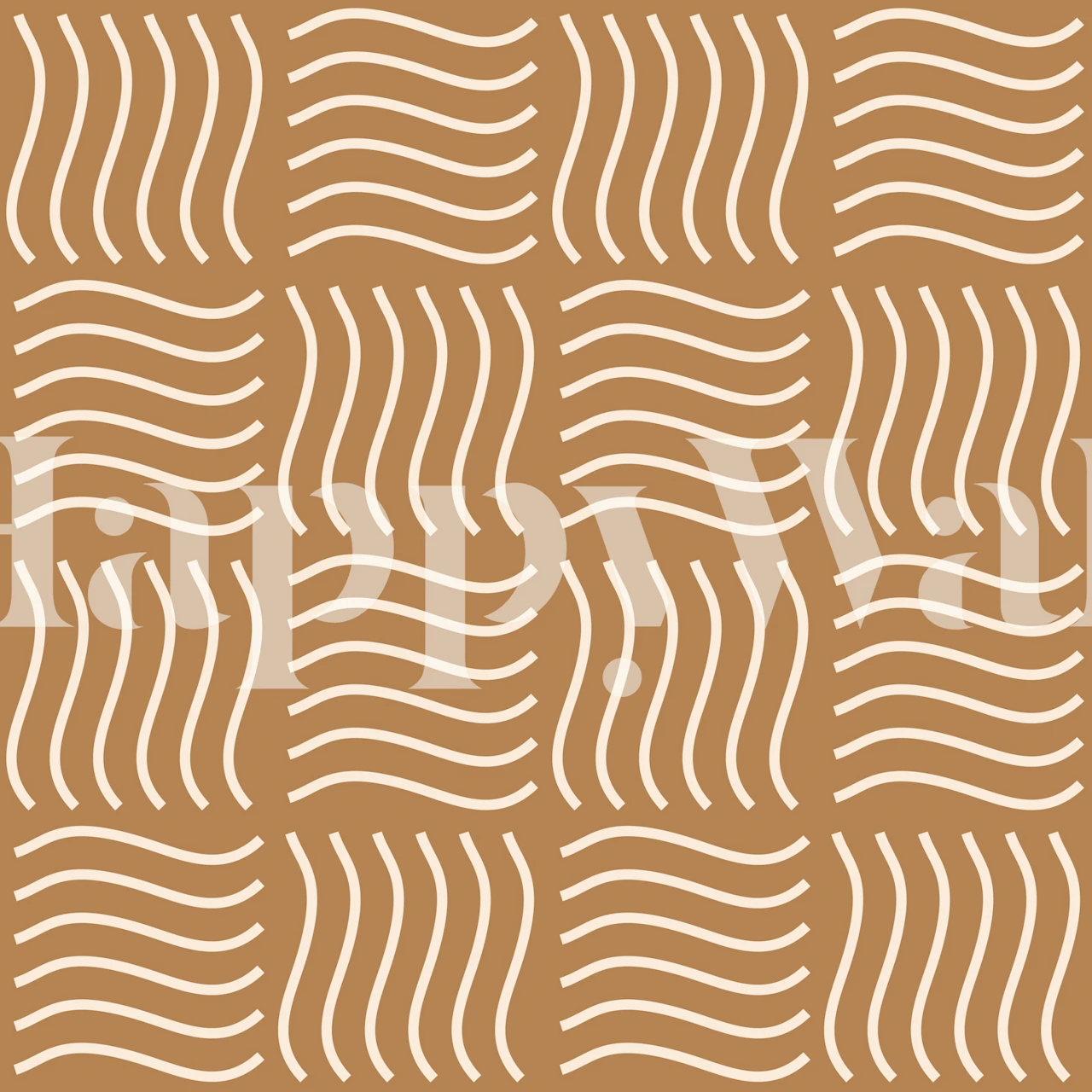 Checkered stripes waves earthy wallpaper in a room