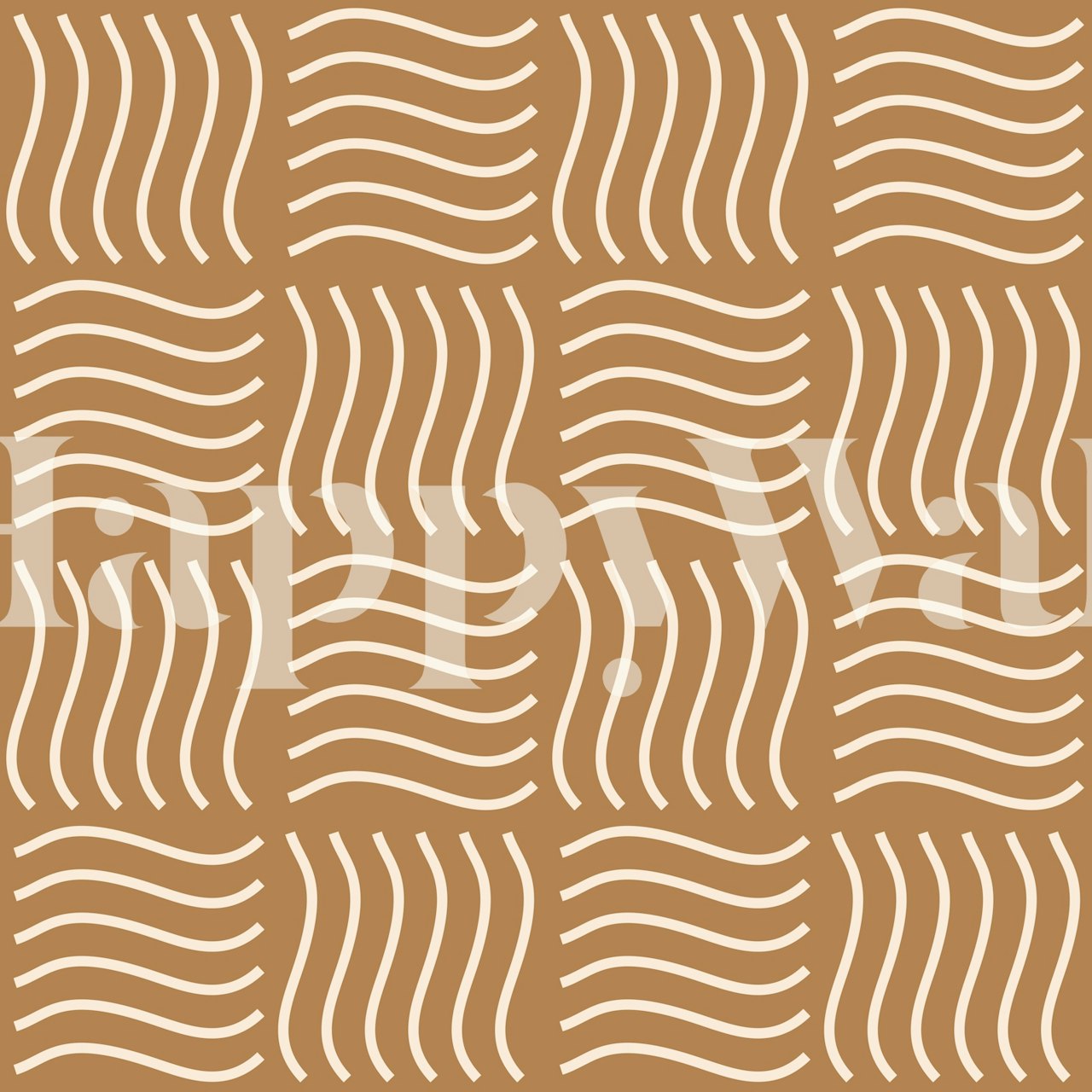 Checkered stripes waves earthy wallpaper in a room