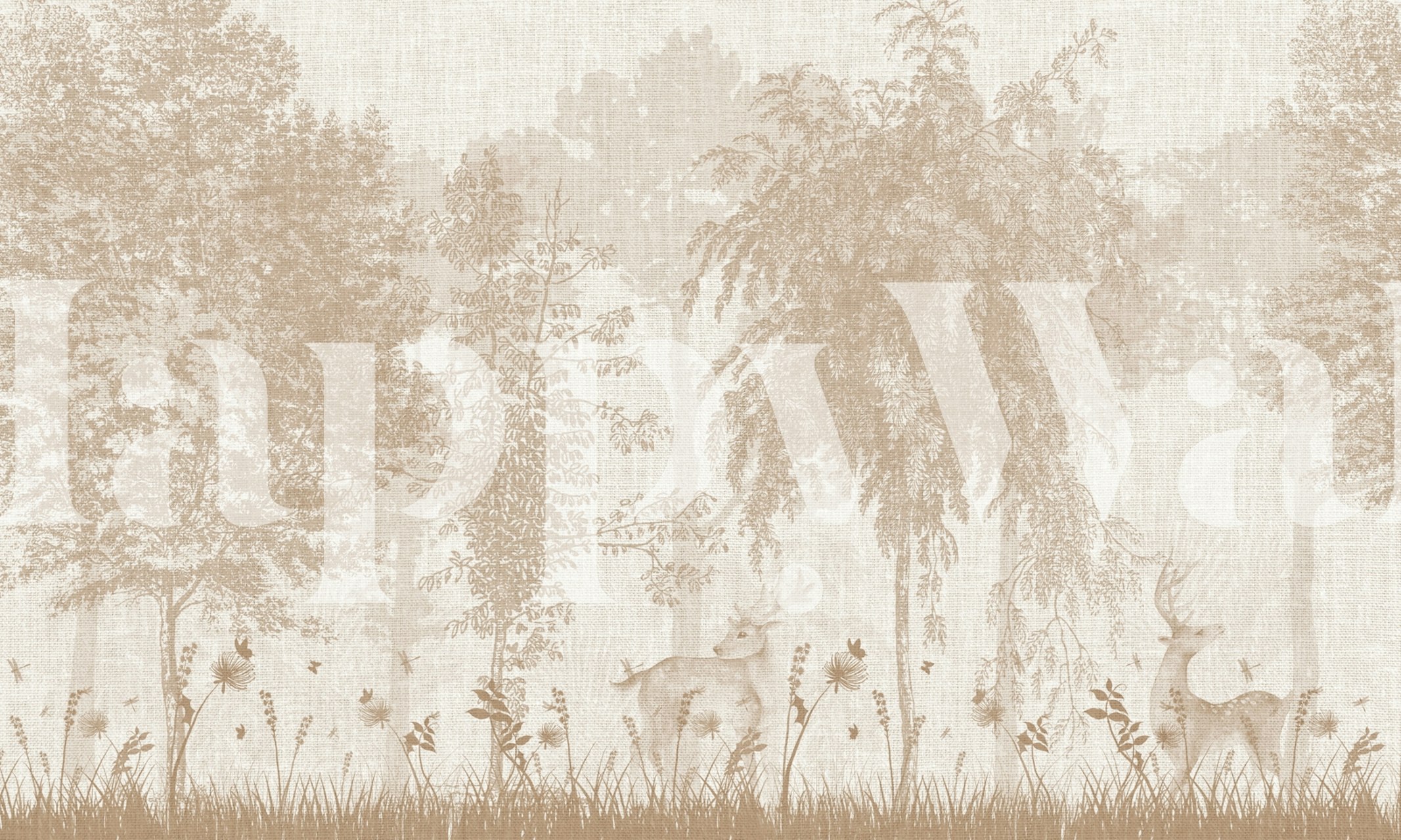 Vintage Forest Scene wallpaper in a room