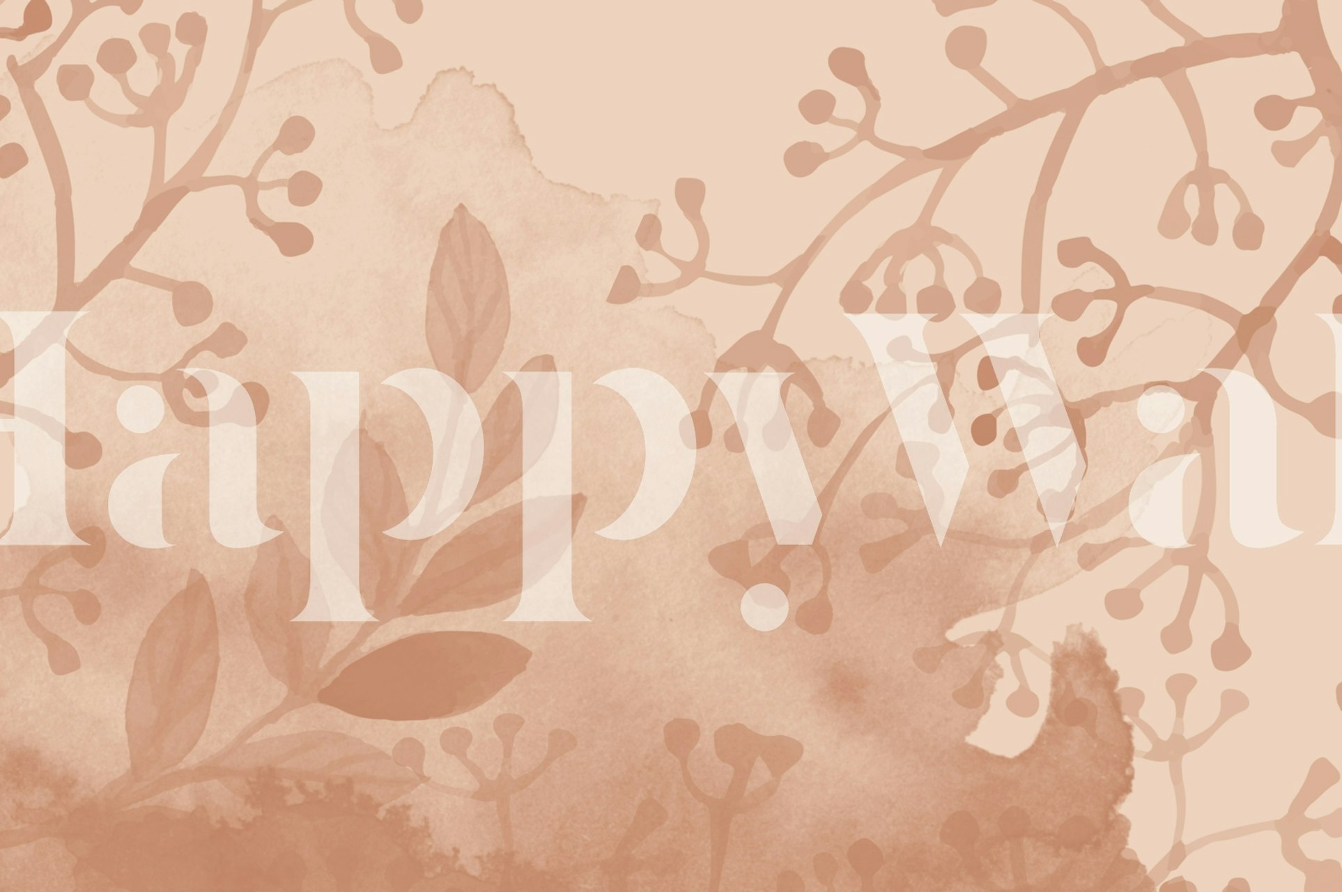 Modern watercolor leaf pattern wallpaper in a room