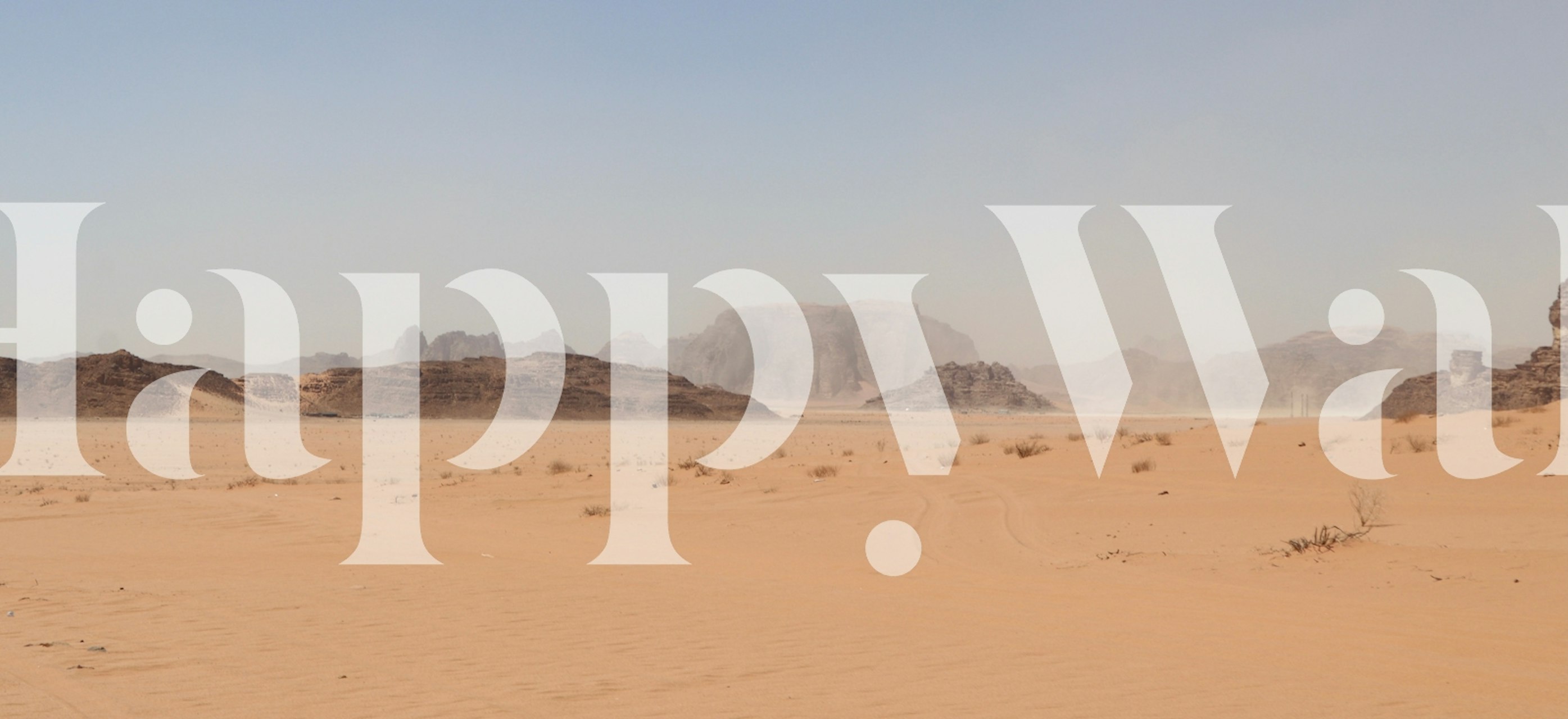 Majestic desert landscape wallpaper in a room