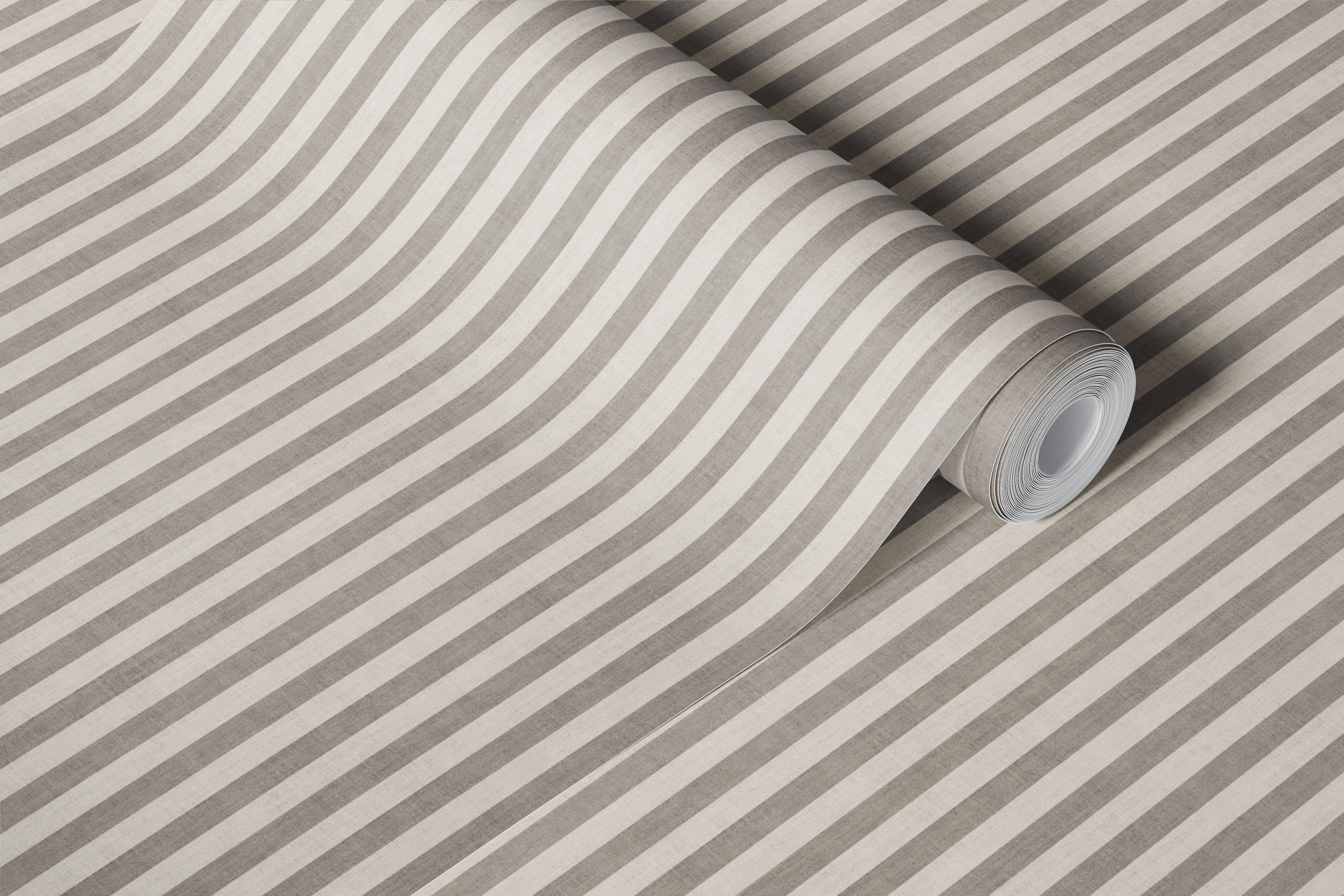 Timeless stripes taupe brown cream wallpaper in room