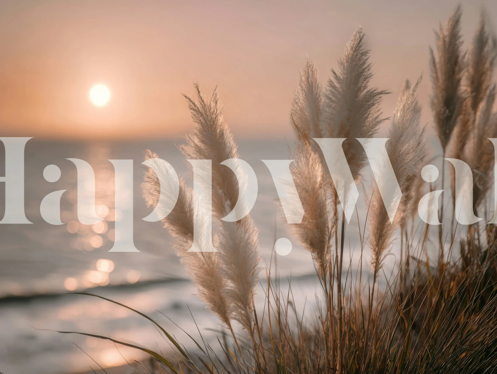 Coastal wallpaper with evening wind design