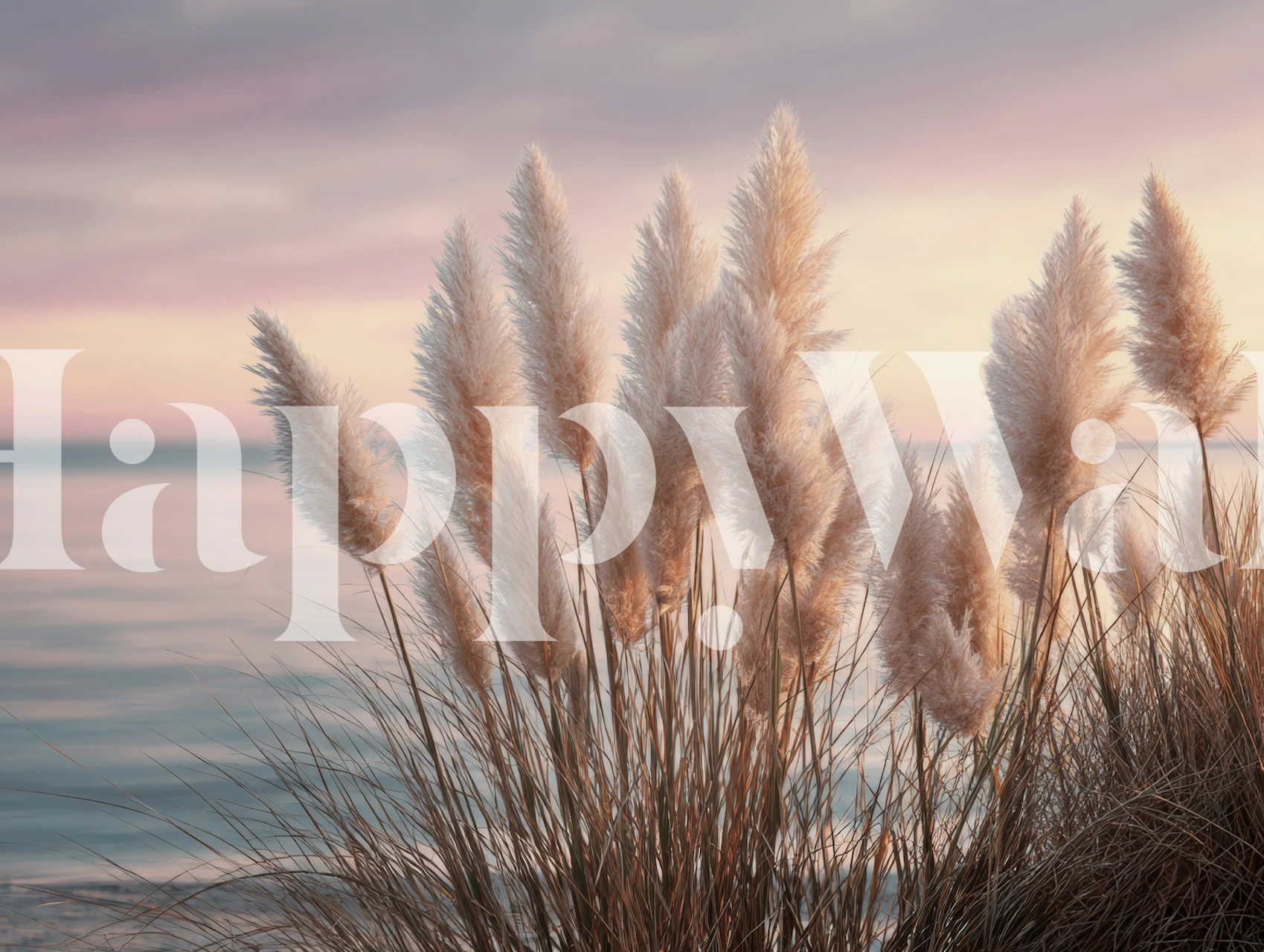 Pastel dreams on the beach wallpaper in a room