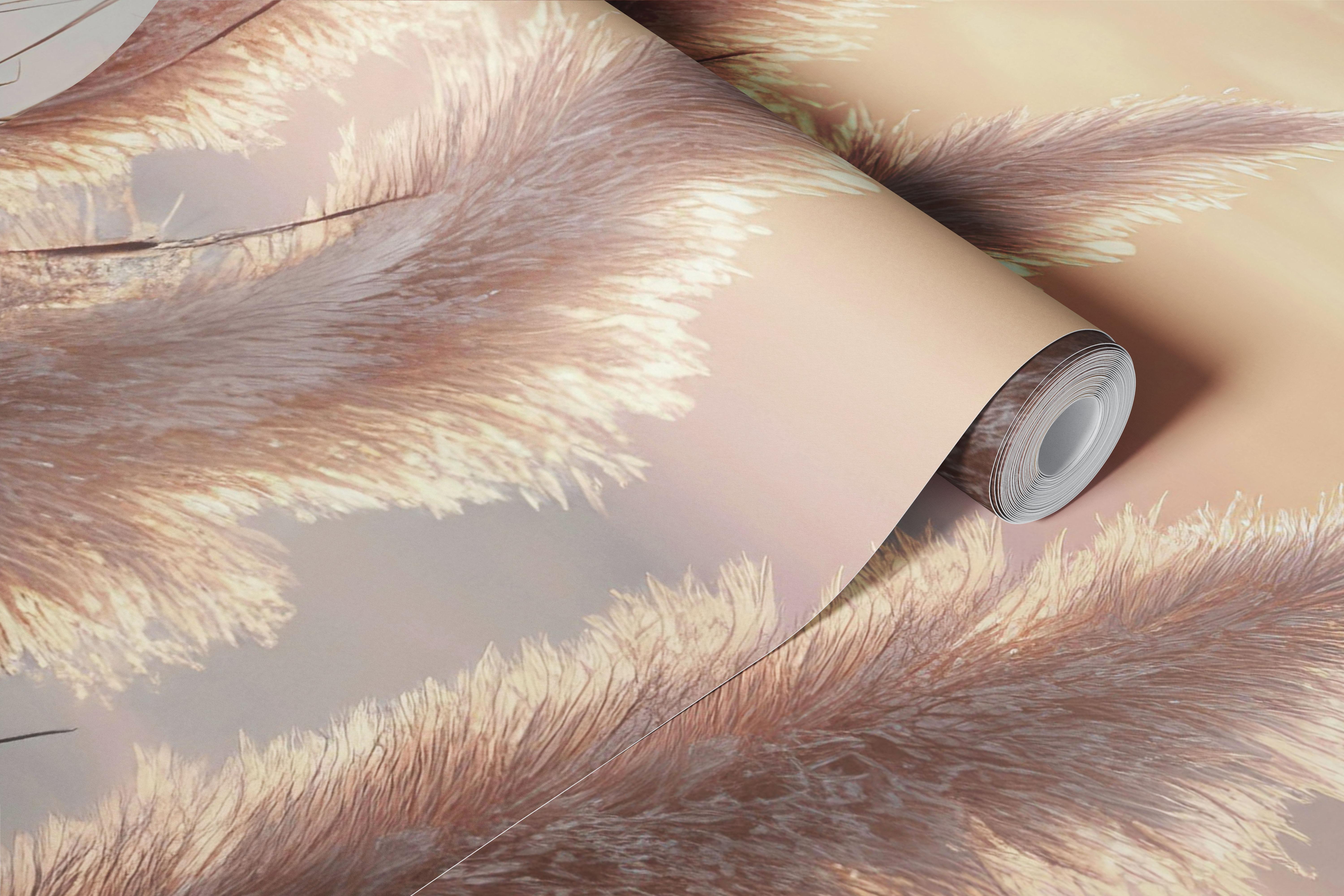 Tender evening mood wallpaper in a room