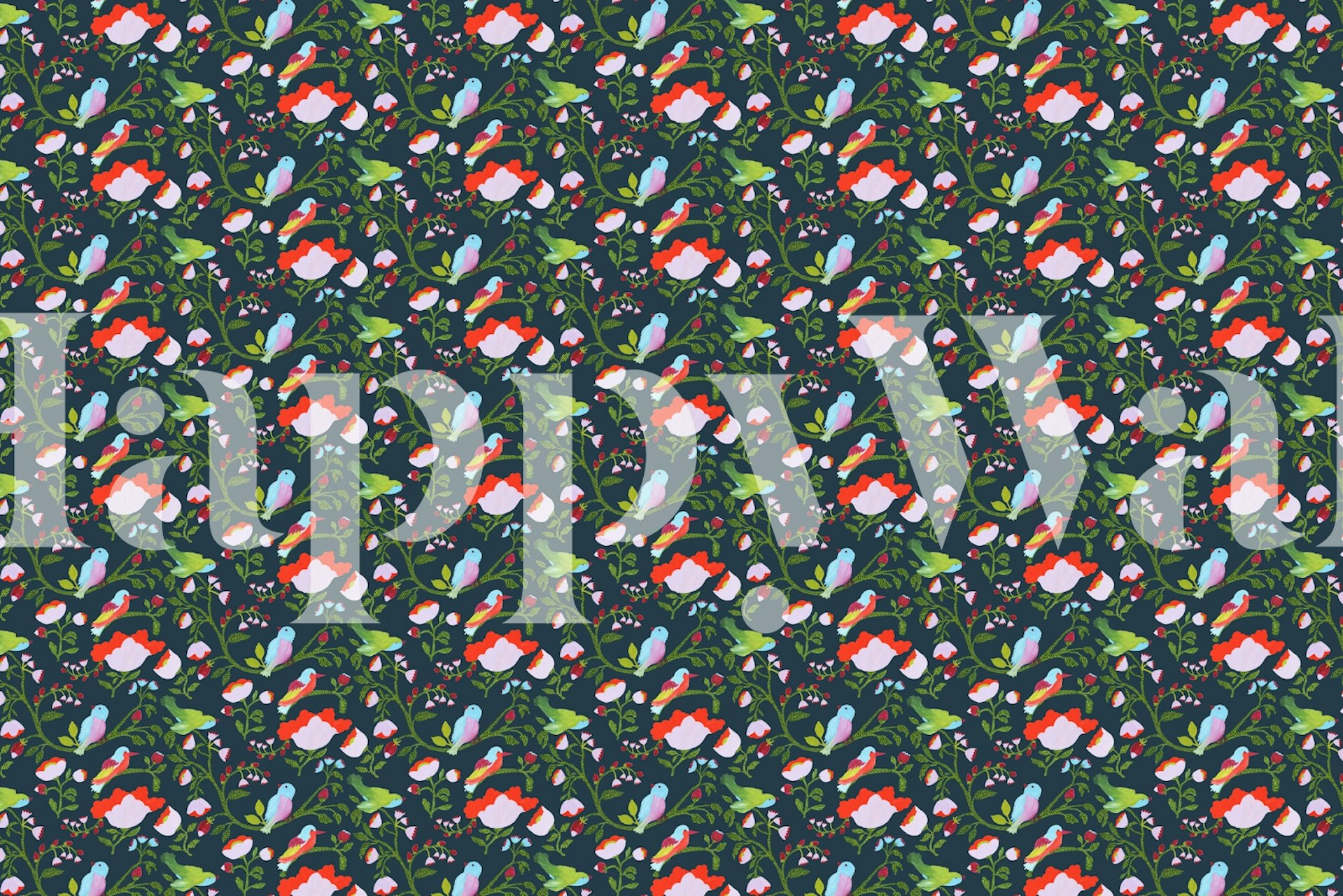 Birds wallpaper design in a room