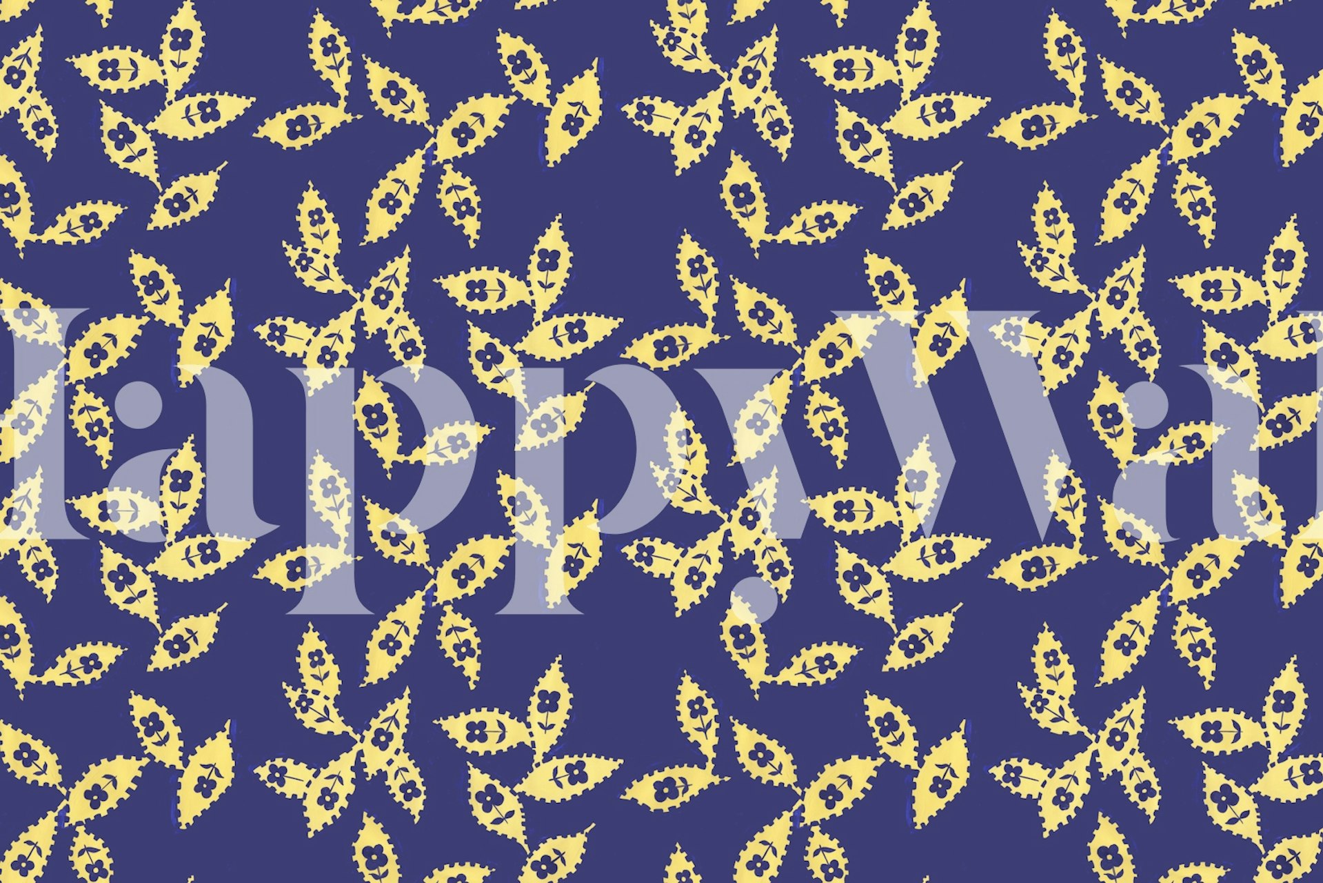 FlowersonLeaves wallpaper in a room