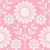 Retro Scandi Daisy Garden - Pinks wallpaper