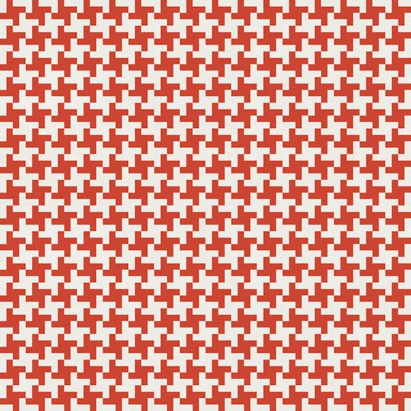 Bold Red White Houndstooth