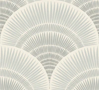 japandi feather scallops - cloud grey wallpaper