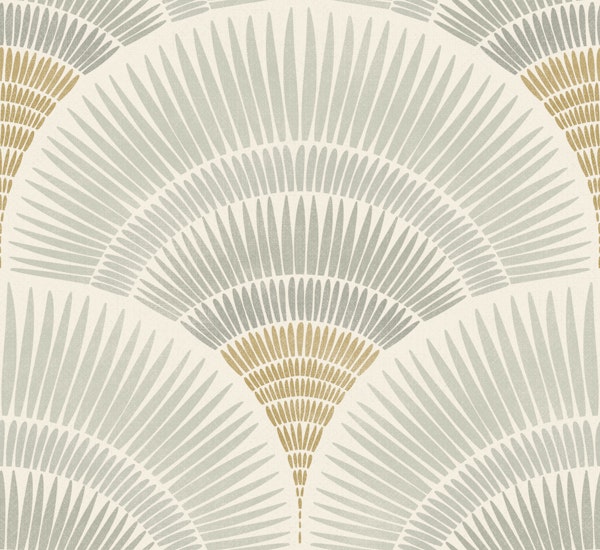 japandi feather scallops - grey sage ochre
