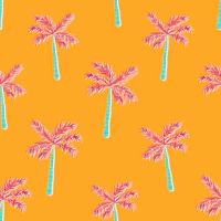 Exotic Palmtree Garden yellow behang