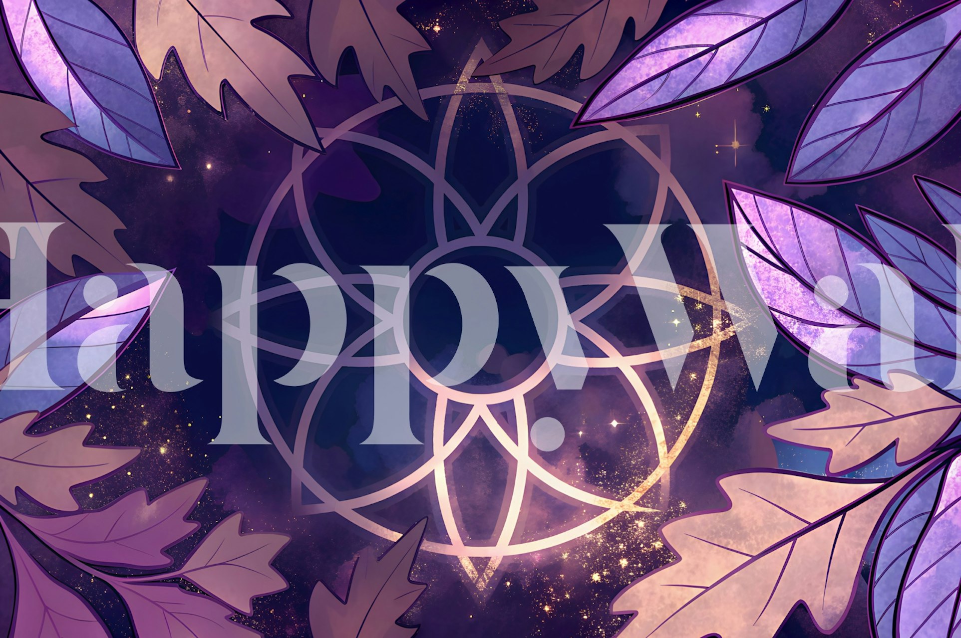 Purple Celestial Mandala wallpaper in a room