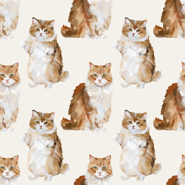 Hand Painted Ginger Tabby Cats