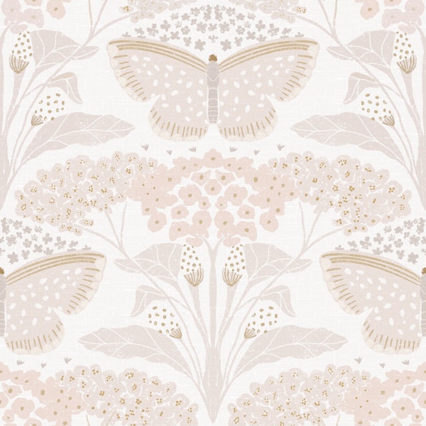 Boho Neutral Butterfly Meadow