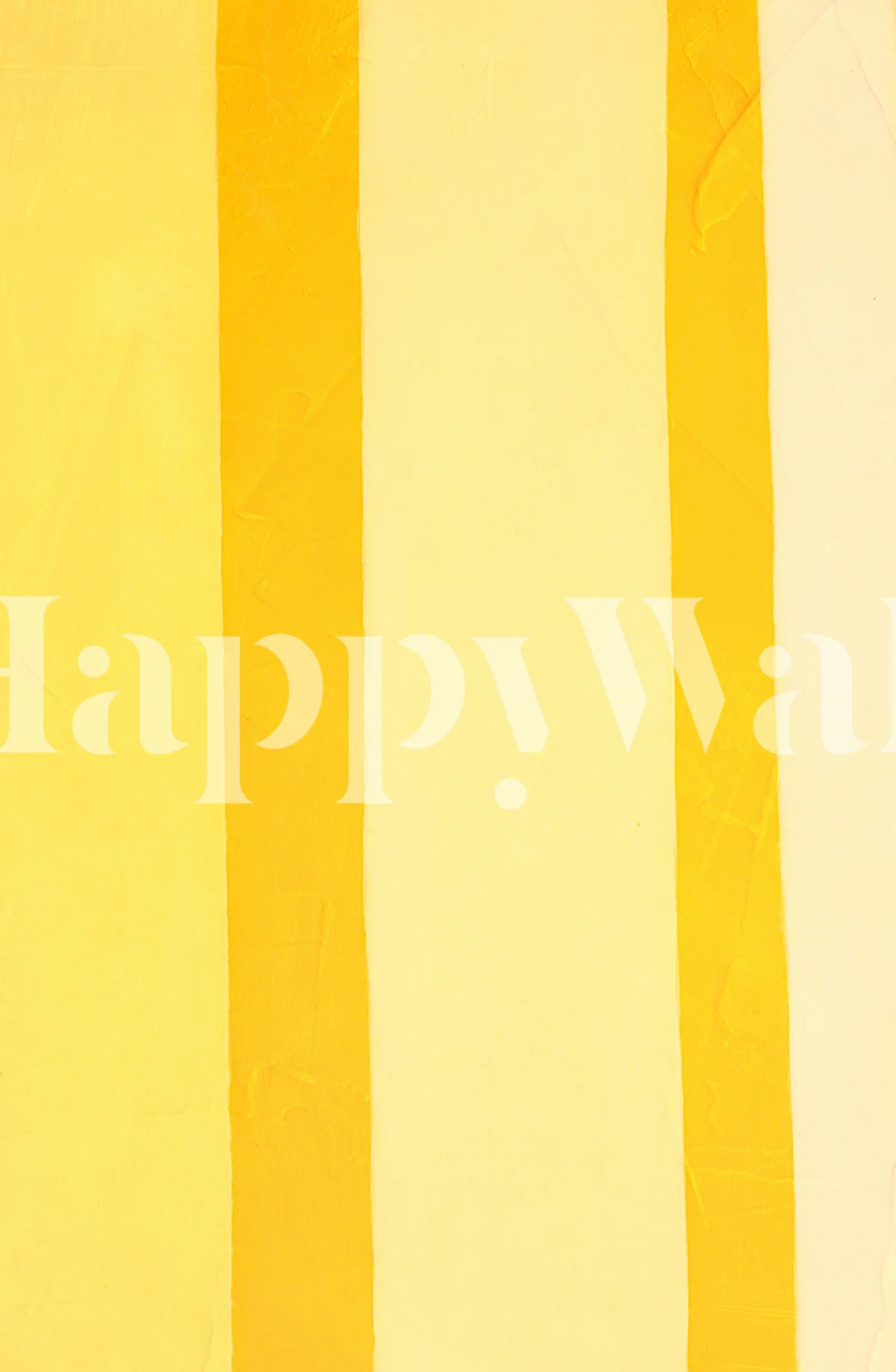 Yellow striped wallpaper in a bright room