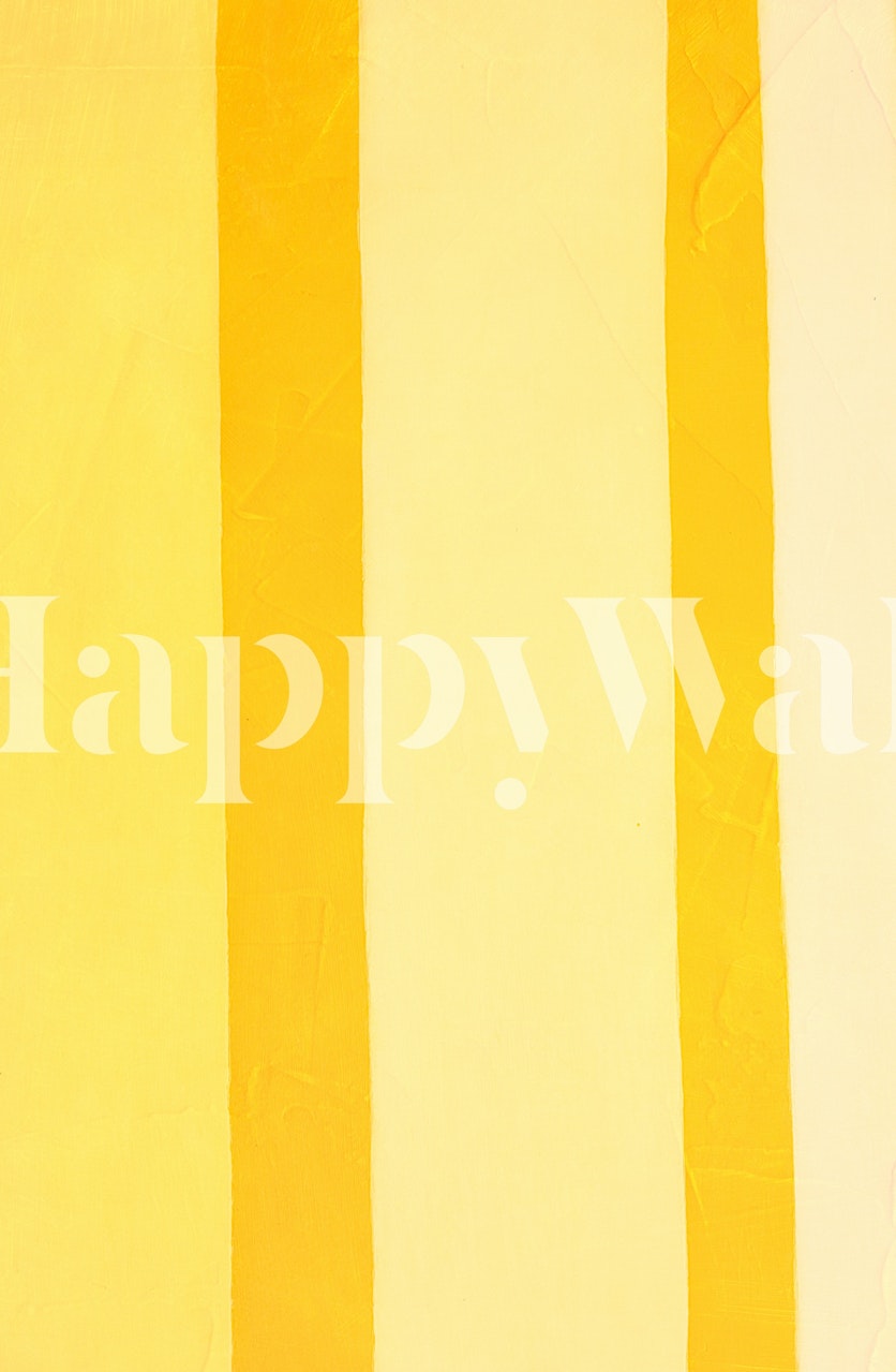 Yellow striped wallpaper in a bright room