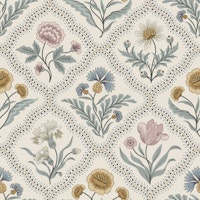 Vintage Floral Trellis wallpaper